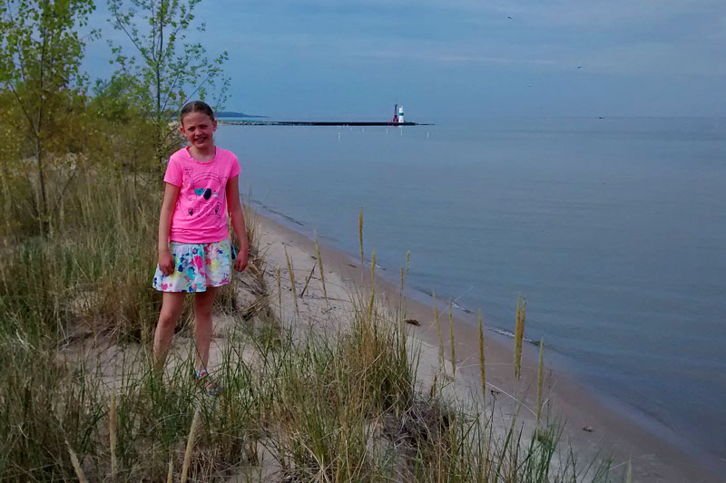 clouds and rain comming in over lake michigan pentwater